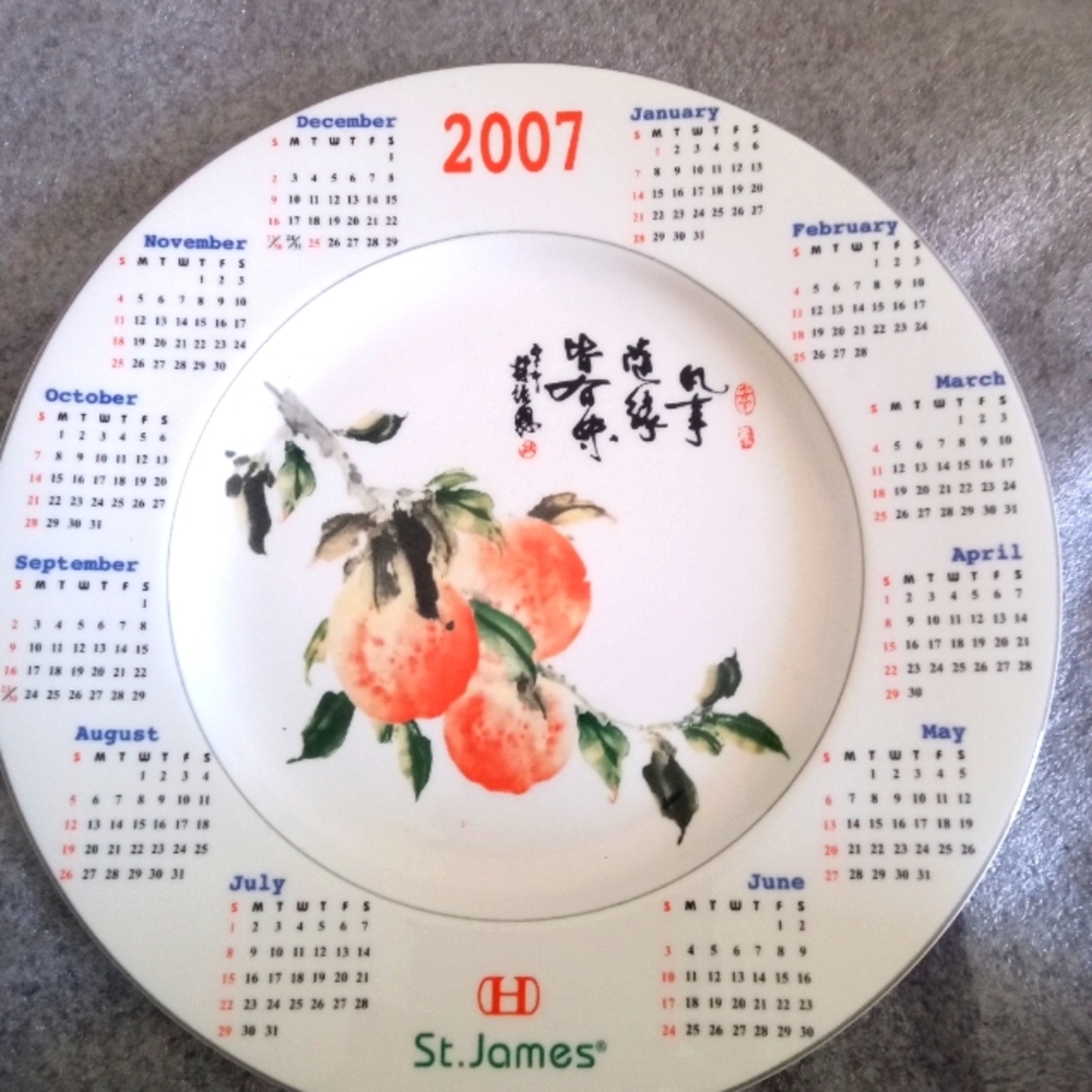 St James 2007 Calendar Bone China Plate